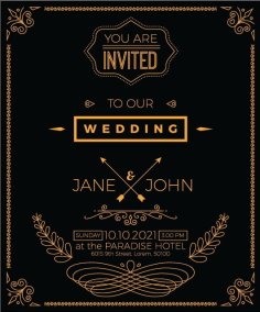 Wedding Invitation Sample Card Template Free Vector