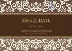 Wedding Invitation with Floral Design Free Vector