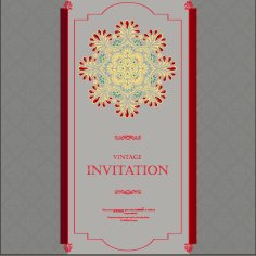 Wedding or Invitation Card Card Vintage Style with Crystals Abstract Patter Free Vector