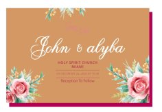 Wedding Template Card Classical Elegant Handdrawn Floral Decor Free Vector