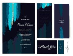 Wedding Templates Abstract Grunge Painted Decor Free Vector