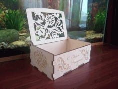 Wedding Wood Gift Box Engraving Design CDR File
