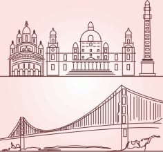 West Bengal Lineart Vector Illustration Free CDR Vectors File