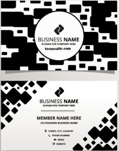 White and Black Business Card Template Free Vector
