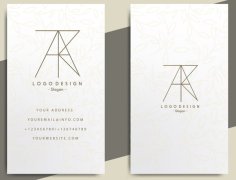 White Business Card Sample Free Vector