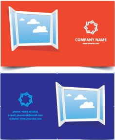 Window View Business Card Publicdomain Free Vector