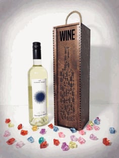 Wine Bottle Engraved Storage Case With Sliding Lid CDR File