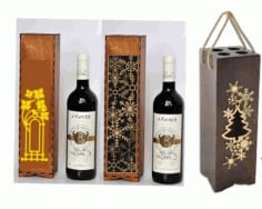 Wine Gift Box Laser Cut CDR File