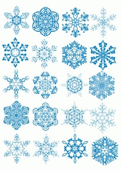 Winter Theme Snowflakes CDR Vectors File