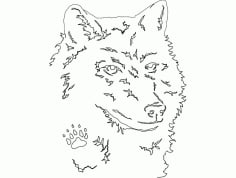 Wolf Animal Line Art Drawing Vector Images DXF File