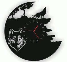 Wolf CNC Clock Face Plans Free DXF File