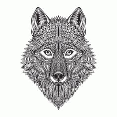 Wolf Face Vector Art CDR File