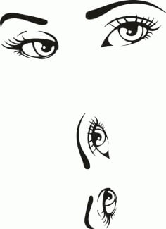 Woman Eyes Collection Vector Laser Cut CDR File