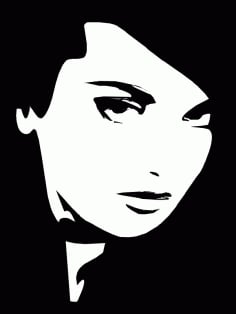 Woman Face Black And White Vector CDR File