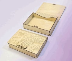 Wood Book Box with Clasp Template Laser Cut CDR File