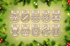 Wood Christmas Ornaments And Decorations Laser Cut CDR File