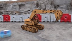 Wood Excavator 3D Puzzle Laser Cut Template CDR File