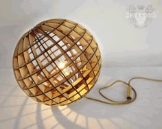 Wood Spherical Lamp Laser Cut DXF File