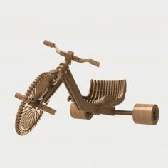 Wooden 3D Model Carved Bicycle Laser Cut CDR File