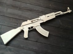 Wooden AK 47 Laser Cutting CNC Free Vector CDR File