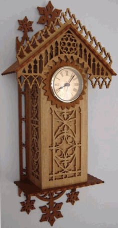 Wooden Antique Wall Clock Template Laser Cut Free CDR Vectors File