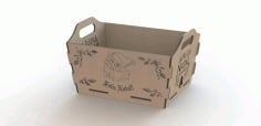 Wooden Basket Box with Handles Template Laser Cut CDR File