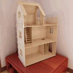 Wooden Big Doll House CDR File