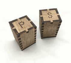 Wooden Block Box Laser Cut Desk Organizer CDR File