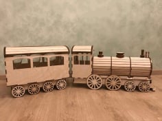 Wooden Board 3D Railway Train CDR File
