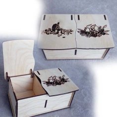 Wooden Box for Nuts and Dried Fruits CDR and DXF File for Laser Cutting