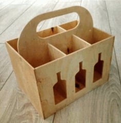 wooden Box six for wine for Laser Cut CNC DXF File