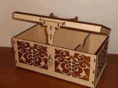Wooden Box with Lid and Lock Laser Cut CDR File