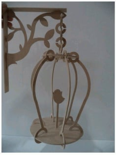 Wooden Carved Hanging Lamp DXF File