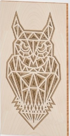 Wooden Carving Multilayer Owl Decorative Design CDR File