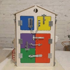 Wooden Colorful Locker Box Laser cut Puzzle CDR File