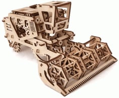 Wooden Combine Harvester Toy Free Laser Cut CDR Vectors File