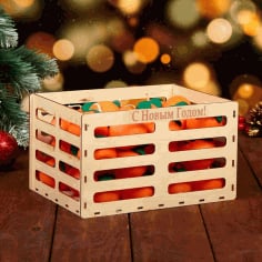 Wooden Crate Gift Box Basket Laser Cut CDR File