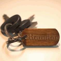 Wooden Custom Name Keychain DXF File