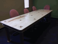 Wooden Cut Conference Room Table DXF File