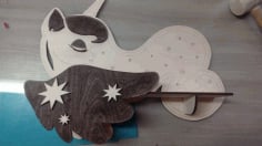 Wooden Cute Unicorn Shelf Laser Cut CDR File