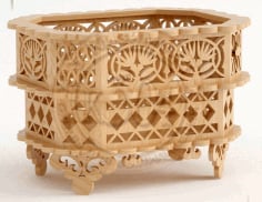 Wooden Decorative Basket CNC Plans Laser Cut CDR File