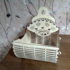 Wooden Decorative Basket Free File for Laser Cutting