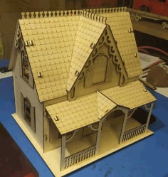 Wooden Decorative Doll House CDR File