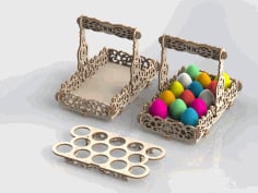 Wooden Decorative Easter Basket Laser Cut Free DXF File