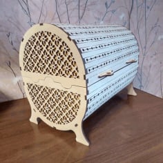 Wooden Decorative Storage Basket DWG, CDR and DXF File