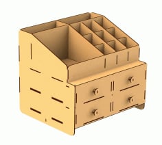 Wooden Desk Organizer Box Laser Cut Free CDR File