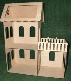 Wooden Doll House 3mm Laser Cut CDR and DXF File