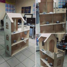 Wooden Doll House Kit Free CDR File
