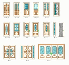 Wooden Doors in 2D Drawing DWG File