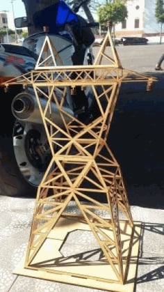 Wooden Electric Tower Laser Cut 3D Model Design Free Vector CDR File